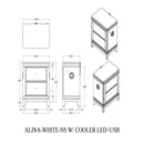 Adelaide - Nightstand With Cooler And Speaker - Grey / Black