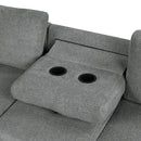 Versatile L Shaped Sofa Bed With Storage, Cup Holders, USB Ports Chenille