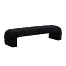Modern Upholstered Armless Bed Bench With Channel Tufted Design