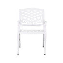 Unravel - Outdoor Arm Chair With Scroll Design And Floral Accents (Set of 2) - White