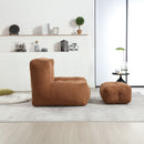 Modern Indoor Fluffy Bean Bag Chair With Memory Foam And Ottoman, Super Soft