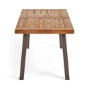 Della - Modern Industrial Dining Table With Acacia Wood Top - Teak