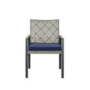 5 Piece Patio Dining Table Set, Acacia Wood Table Top With Umbrella Hole