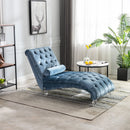Velvet Chaise Lounge Indoor, Button Tufted Upholstered Chaise Lounge Chair With Pillow