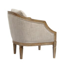Classic Chair With Solid Wood Frame And Jacquard Upholstery - Beige