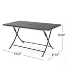 Saffron - Outdoor Rectangle Folding Dining Table - Brown Multi