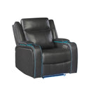 Blanca - Power Recliner With LED - Charcoal