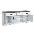 TV Console Stand, Glass Doors & Storage Drawers, Adjustable Shelves