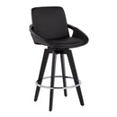 Cosmo - Contemporary Fixed Height Counter Stool With Swivel And Round Footrest (Set of 2)