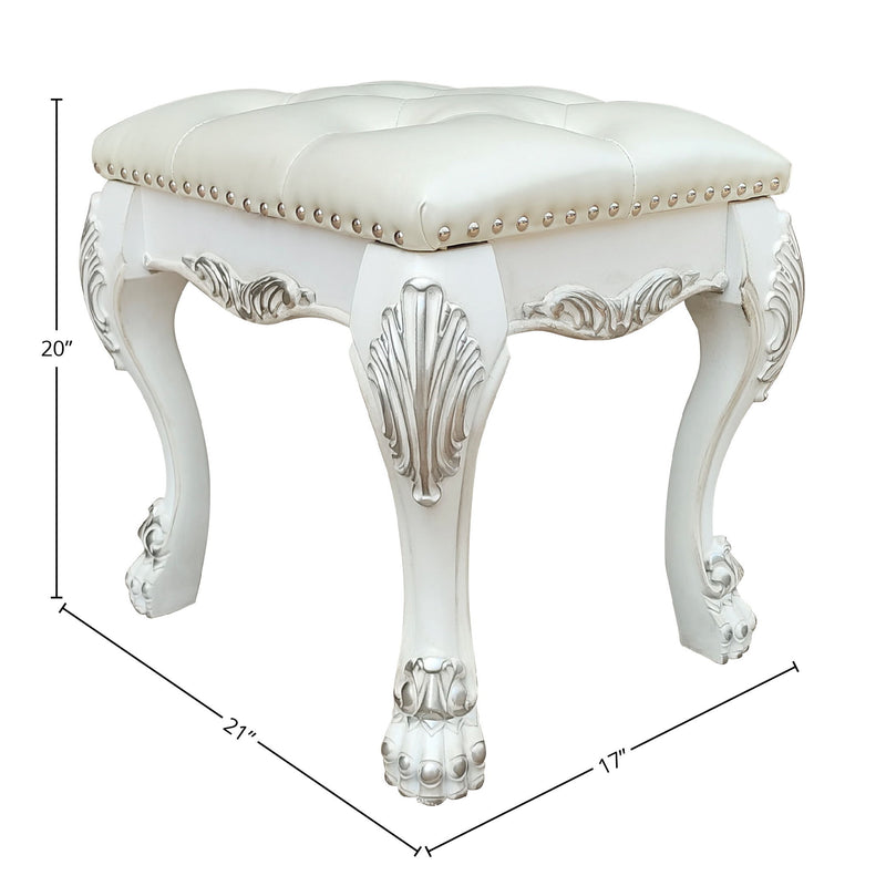 Dresden II - Vanity Stool - Bone White