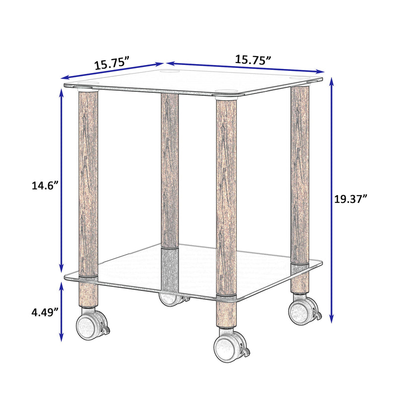 Side Table, 2 Tier Space End Table, Modern Night Stand, Sofa Table, Side Table With Storage Shelve