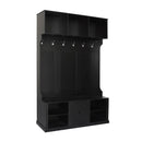 Hall Tree With 6 Hooks, Coat Hanger, Entryway Bench