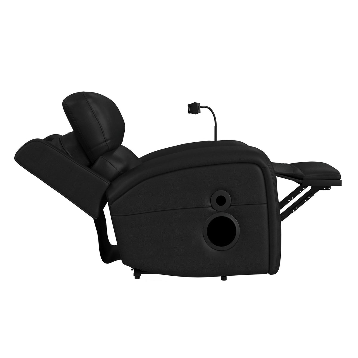 Euphora P3 Power Glider Recliner With Heat Massage, Music, Ipad Holder With Wireless Charger, USB in Black by Elements International, view 8