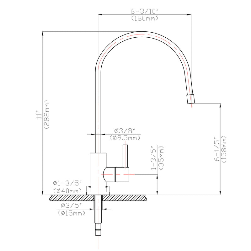 Design Lead Free Drinking Water Faucet - Brushed Nickel
