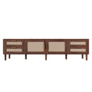 TV Stand, Media Console With 4 Drawers, Soft Closing Hinges - Dark Brown