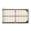 Twin Size Upholstered Bed with Light Stripe, Floating Platform Bed, Linen Fabric,Beige