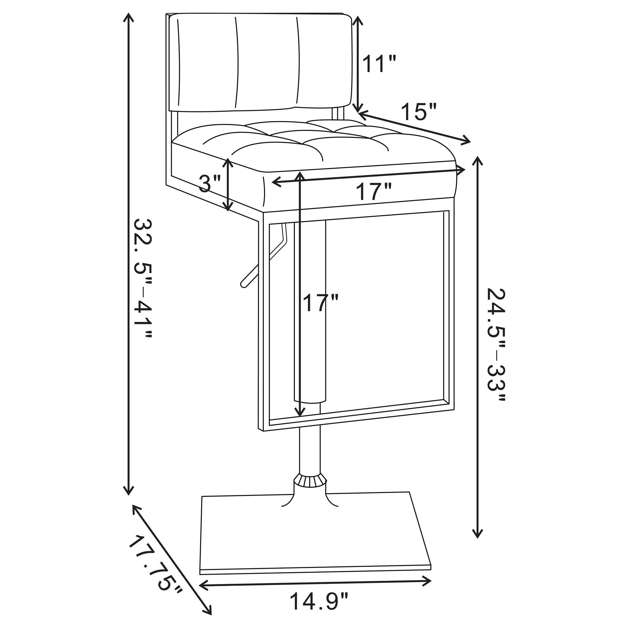 Alameda Adjustable Bar Stool Chrome and Black - Atlantic Fine Furniture Melbourne FL