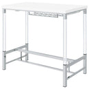 Norcrest - Acrylic Leg Bar Table - White High Gloss