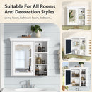 Bathroom Medicine Cabinet With Mirror, Wall Mounted Mirror Cabinet & Storage Organizer, Over The Toilet Storage White Storage Cabinet For Bathroom - White