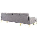 Modern L - Shape Convertible Sectional Sofa With Movable Ottoman