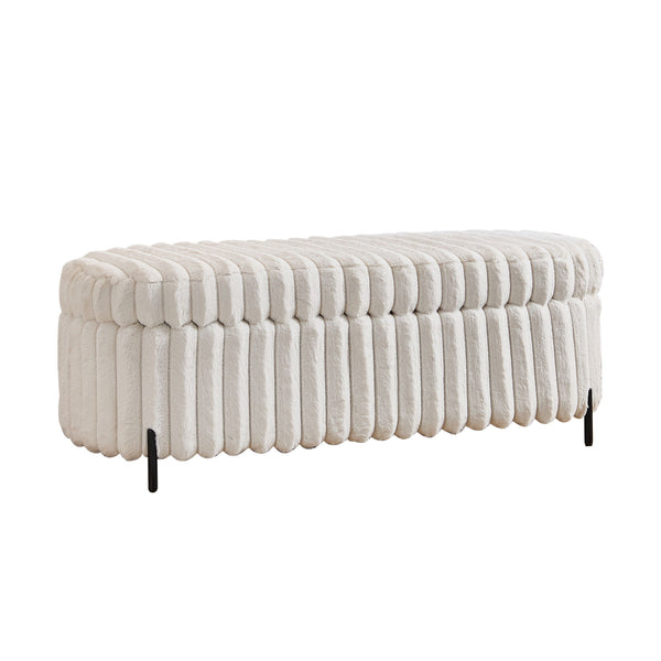 Flip Top Storage Bench With Metal Legs