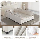 Modular Sectional Bed Couch Set With Pillows Free Combination, Minimalist Style Oversized 6 Seat Convertible Sofa