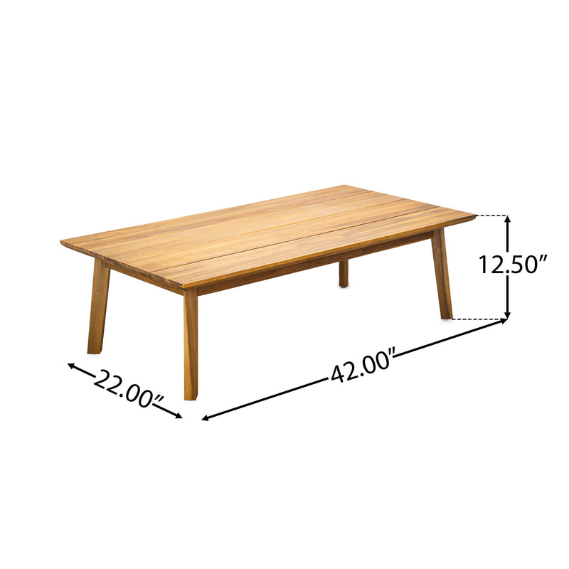 Porto - Outdoor Loveseat & Table - Beige / Teak