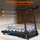 Incline Treadmill For Running & Walking, Hydraulic System Auto Folding With Type C & USB Charge For Android, 10Mph, Bluetooth Speaker - Black