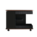 Adjustable End Table With Wheels, 360°Rotating Top And Storage Space