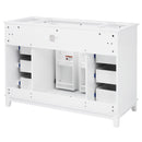 Bathroom Vanity Cabinet Only, 6 Soft Close Drawers & Double Doors With 2 Tier Shelves - White
