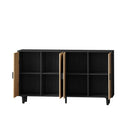 Elegant And Functional 4 Door Rattan Decorative Storage Cabinet