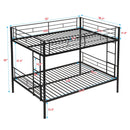 Full Over Full Modern Metal Bunk Bed With Trundle - Black