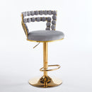 Modern Bar Chair With Iron Tube Legs, Soft Cushions And Comfortable Backrest (Set of 2)