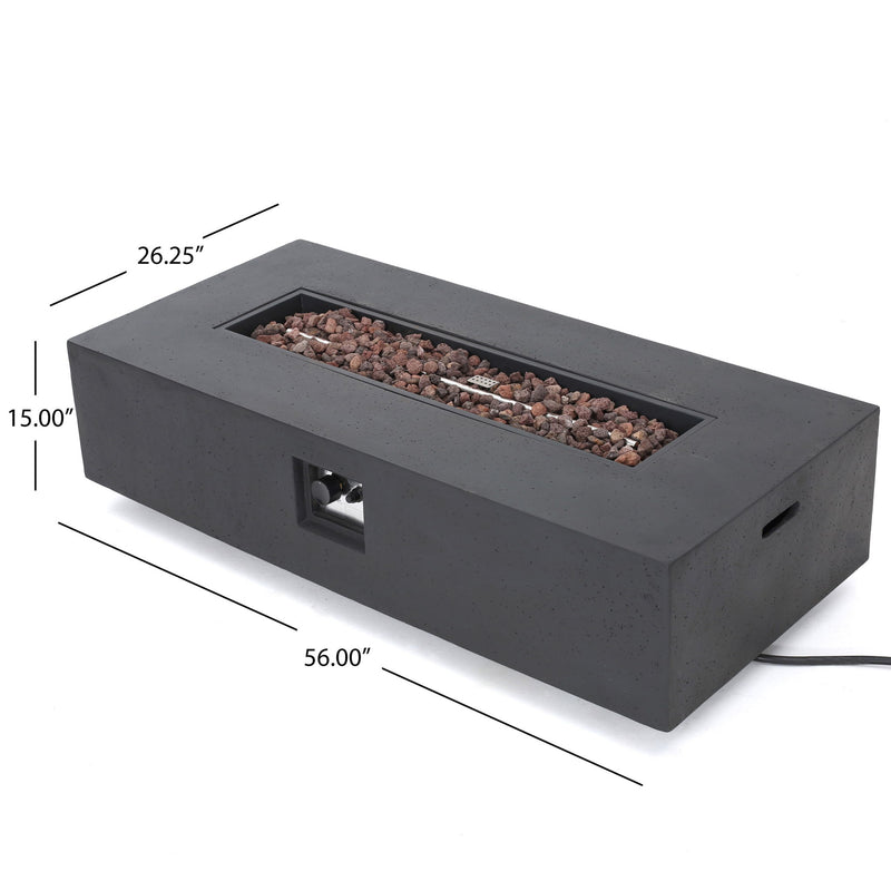 Modern Rectangle Fire Table 50,000 Btu