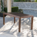 Acacia Wood Outdoor Dining Table With Slatted Top - Dark Brown
