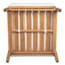 Outdoor Lounge Chair With Woven Backrest, Solid Wood Frame, Comfortable Cushions