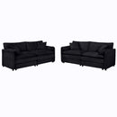 Modern Chenille Oversized Deep Seat Luxury 2 Piece Sofa Set With 4 Pillows