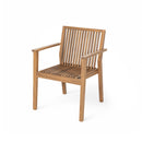 5 Piece Patio Furniture Set Acacia Wood Table And 4 Heavy Duty Cushioned Chairs