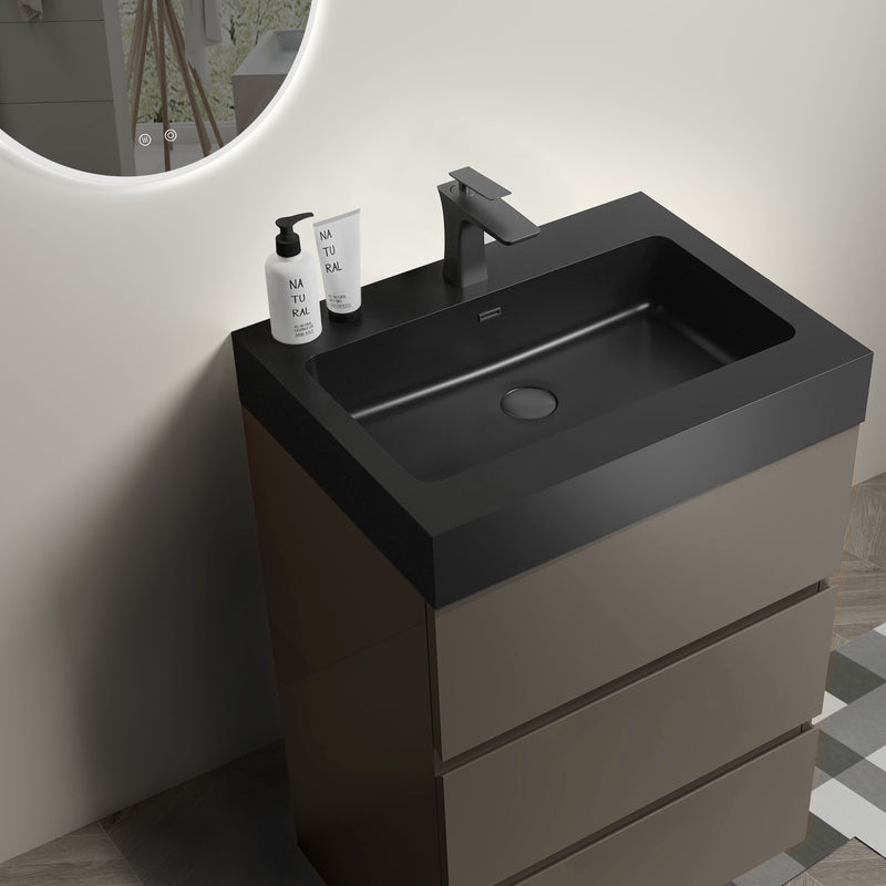 Alice - Bathroom Vanity With Sink, Large Storage Freestanding Bathroom Vanity For Modern Bathroom, One-Piece Sink Basin Without Drain And Faucet