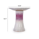 Birdbath For Patio, Garden - White / Pink