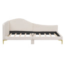 Upholstered Daybed With Headboard And Armrest, Support Legs