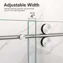 Frameless Single Sliding Shower Door With Clear Tempered Glass