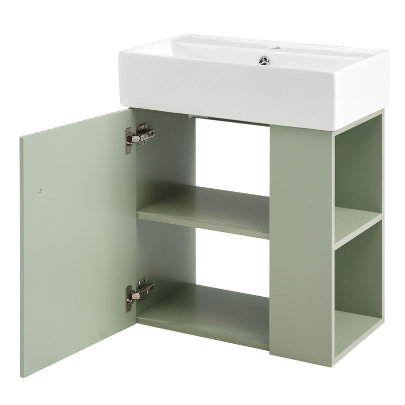 Modern Floating Bathroom Vanity With Ceramic Basin Perfect For Small Bathrooms