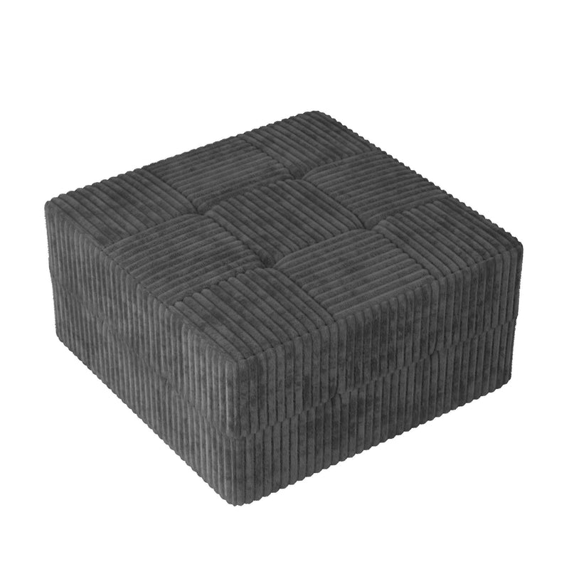 Modern Minimalist L Shape Modular Sectional Sofa, Sleeper Corduroy Couch