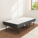 Twin Folding Bed With Memory Foam Mattress Portable Rollaway Bed Sturdy Metal Frame - Brushed Nickel