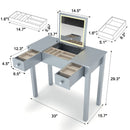 Vanity Table With LED Lights, Flip-Top Mirror And 2 Drawers, Jewelry Storage