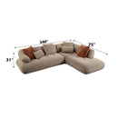 Carrick - Sectional Sofa With 6 Pillows - Beige Sandwich Mesh Fabric