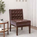 Contemporary Accent Chair With Tufted Waffle Stitch - Dark Brown