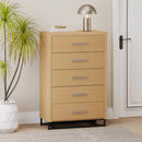 Borah - Contemporary Wood 5 Drawer Dresser - Natural