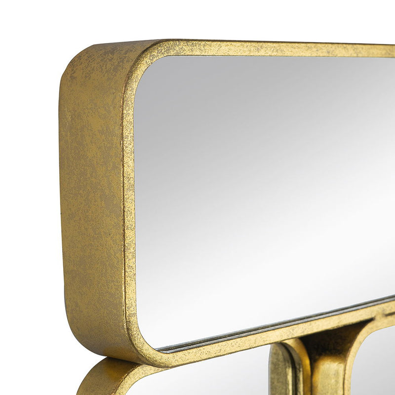 Mirror With Metal Framed Decorative Rectangle Mirror For Bedroom, Dressing Room, Hallway Or Living Space - Gold